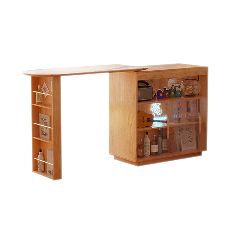 Modern Style Stone Rectangle Bar Stool Table Table for Living Room Brown Without Chairs Clearhalo 'Bar Furniture' 'Bar Tables' 'bar_tables' 'furn' 'furn_bar_tables' 'Furniture' 'Kitchen & Dining Furniture' 7657373