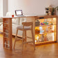Modern Style Stone Rectangle Bar Stool Table Table for Living Room Apricot-Brown Without Chairs Clearhalo 'Bar Furniture' 'Bar Tables' 'bar_tables' 'furn' 'furn_bar_tables' 'Furniture' 'Kitchen & Dining Furniture' 7657377