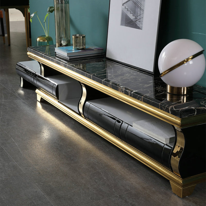 Marble Coffee or End Table with Storage Drawers Rectangle Block Clearhalo 'Coffee & Accent Tables' 'Coffee Tables' 'coffee_tables' 'furn' 'furn_coffee_tables' 'Furniture' 'Living Room Furniture' 7657553