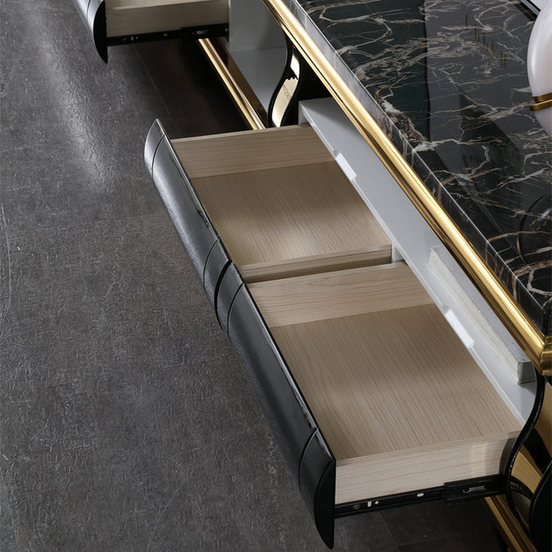 Marble Coffee or End Table with Storage Drawers Rectangle Block Clearhalo 'Coffee & Accent Tables' 'Coffee Tables' 'coffee_tables' 'furn' 'furn_coffee_tables' 'Furniture' 'Living Room Furniture' 7657556