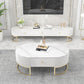 Slate Top Coffee or End Table with Storage Drawers Oval Frame Clearhalo 'Coffee & Accent Tables' 'Coffee Tables' 'coffee_tables' 'furn' 'furn_coffee_tables' 'Furniture' 'Living Room Furniture' 7657598