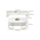 Slate Top Coffee or End Table with Storage Drawers Oval Frame Clearhalo 'Coffee & Accent Tables' 'Coffee Tables' 'coffee_tables' 'furn' 'furn_coffee_tables' 'Furniture' 'Living Room Furniture' 7657613