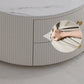 Frame Coffee Cocktail Table with Storage Drawers Round Slate Top Clearhalo 'Coffee & Accent Tables' 'Coffee Tables' 'coffee_tables' 'furn' 'furn_coffee_tables' 'Furniture' 'Living Room Furniture' 7657709