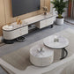 Frame Coffee Cocktail Table with Storage Drawers Round Slate Top Clearhalo 'Coffee & Accent Tables' 'Coffee Tables' 'coffee_tables' 'furn' 'furn_coffee_tables' 'Furniture' 'Living Room Furniture' 7657711