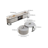 Frame Coffee Cocktail Table with Storage Drawers Round Slate Top Clearhalo 'Coffee & Accent Tables' 'Coffee Tables' 'coffee_tables' 'furn' 'furn_coffee_tables' 'Furniture' 'Living Room Furniture' 7657718