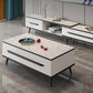 Slate Top 4 Legs Coffee Table with Storage Drawers Contemporary White