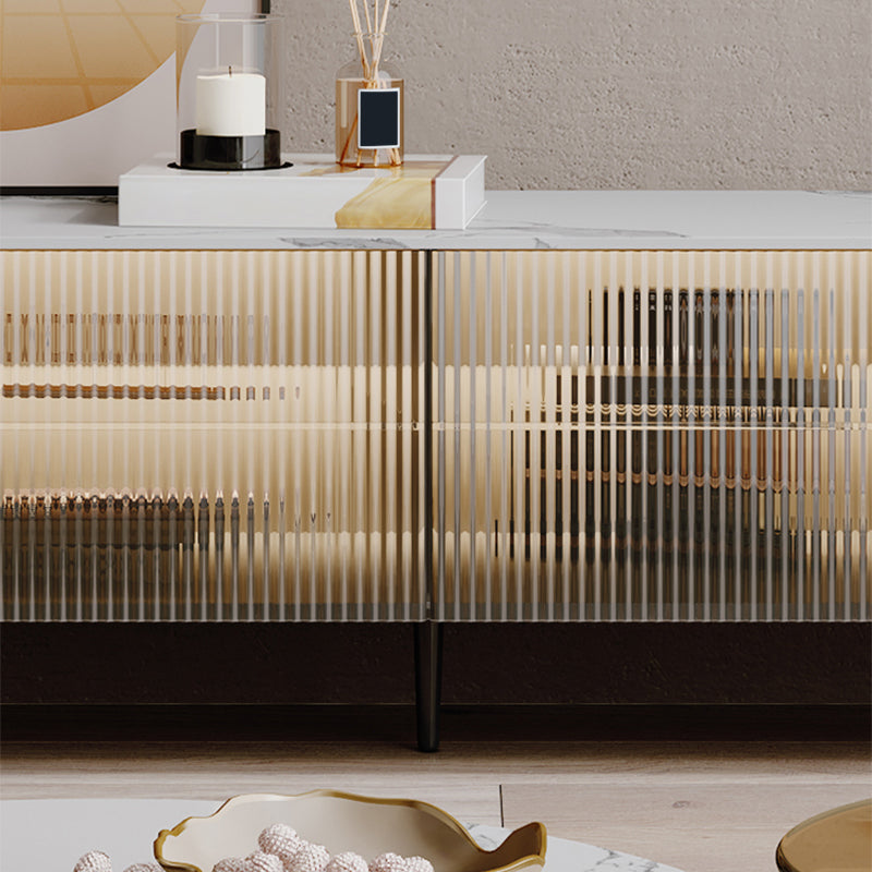 Tavolino in slitta in ardesia con deposito bianco contemporaneo