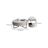 Tavolino in slitta in ardesia con deposito bianco contemporaneo