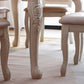 White Color Rectangle Marble Fixed Dinner Table with 4 Legs for Dining Room