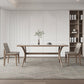Modern Rectangular Stone Top Dining Table with Solid Wood Legs for Living Room Clearhalo 'Dining Tables & Seating' 'Dining Tables' 'dining_table' 'furn' 'furn_dining_table' 'Furniture' 'Kitchen & Dining Furniture' 7658843