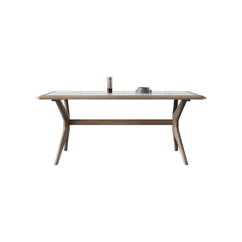 Modern Rectangular Stone Top Dining Table with Solid Wood Legs for Living Room Clearhalo 'Dining Tables & Seating' 'Dining Tables' 'dining_table' 'furn' 'furn_dining_table' 'Furniture' 'Kitchen & Dining Furniture' 7658844