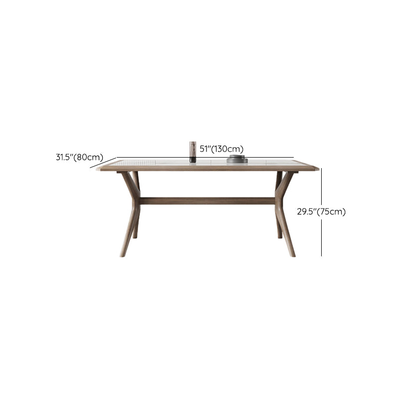 Modern Rectangular Stone Top Dining Table with Solid Wood Legs for Living Room Clearhalo 'Dining Tables & Seating' 'Dining Tables' 'dining_table' 'furn' 'furn_dining_table' 'Furniture' 'Kitchen & Dining Furniture' 7658850
