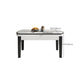 Modern Round Stone Top Dining Table Extendable for Small Spaces with Storage