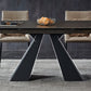 Rectangular Extendable Dining Table Modern Grey Stone Table Top for Dining Room
