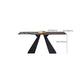 Rectangular Extendable Dining Table Modern Grey Stone Table Top for Dining Room