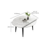 Round Dining Table White Stone Table Top with Black Metal Legs Clearhalo 'Dining Tables & Seating' 'Dining Tables' 'dining_table' 'furn' 'furn_dining_table' 'Furniture' 'Kitchen & Dining Furniture' 7658954