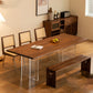 Modern Style Rectangle Solid Wood Dining Table with Double Pedestal Clearhalo 'Dining Tables & Seating' 'Dining Tables' 'dining_table' 'furn' 'furn_dining_table' 'Furniture' 'Kitchen & Dining Furniture' 7658973