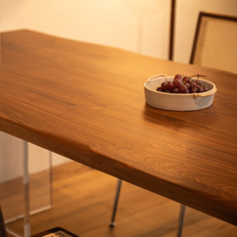 Modern Style Rectangle Solid Wood Dining Table with Double Pedestal Clearhalo 'Dining Tables & Seating' 'Dining Tables' 'dining_table' 'furn' 'furn_dining_table' 'Furniture' 'Kitchen & Dining Furniture' 7658981