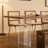 Modern Style Rectangle Solid Wood Dining Table with Double Pedestal Clearhalo 'Dining Tables & Seating' 'Dining Tables' 'dining_table' 'furn' 'furn_dining_table' 'Furniture' 'Kitchen & Dining Furniture' 7658982