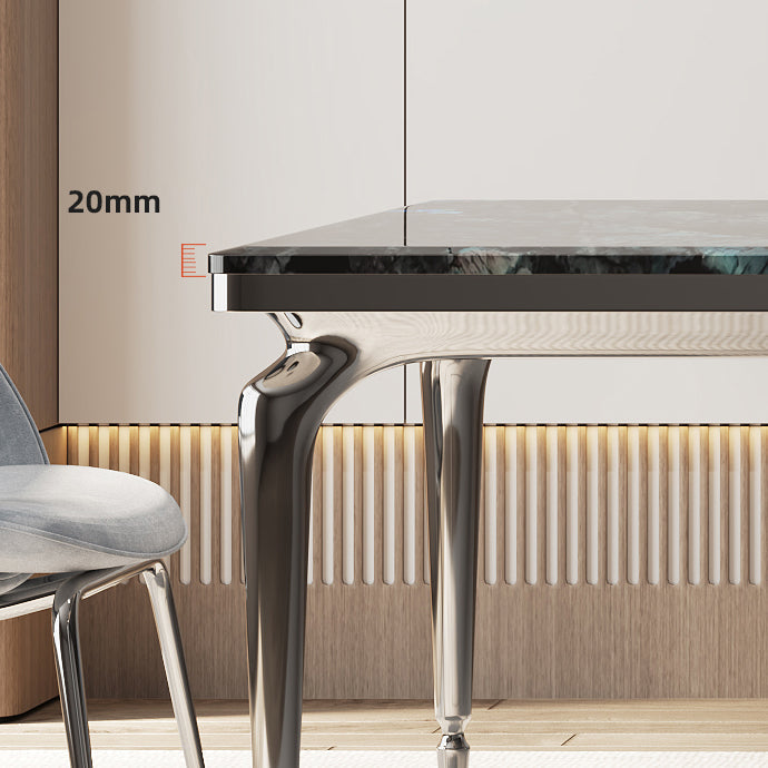 1/4/7 Stücke moderne Steindecke Rechteck Edelstahl Basis Set für Zuhause