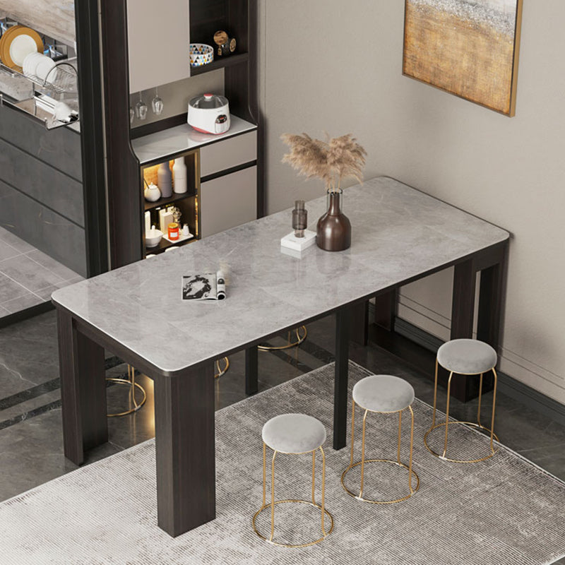 5/7/9 PCs tavolo da dinette a forma di rettangolo contemporaneo con sedia senza braccia