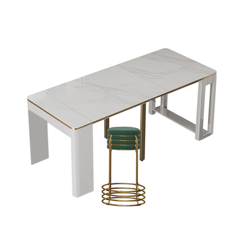 5/7/9 PCs tavolo da dinette a forma di rettangolo contemporaneo con sedia senza braccia