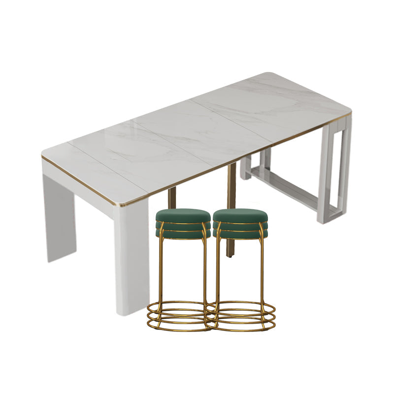 5/7/9 PCs tavolo da dinette a forma di rettangolo contemporaneo con sedia senza braccia