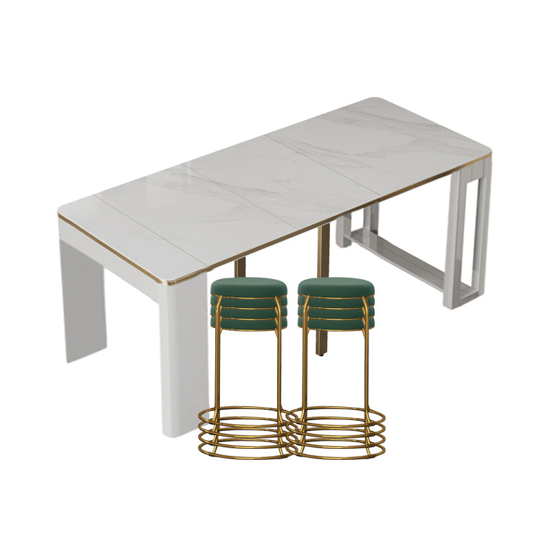 5/7/9 PCs tavolo da dinette a forma di rettangolo contemporaneo con sedia senza braccia