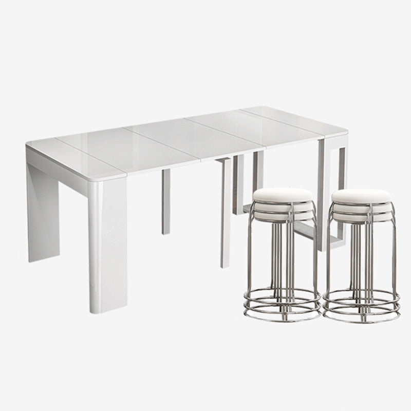 5/7/9 PCs tavolo da dinette a forma di rettangolo contemporaneo con sedia senza braccia