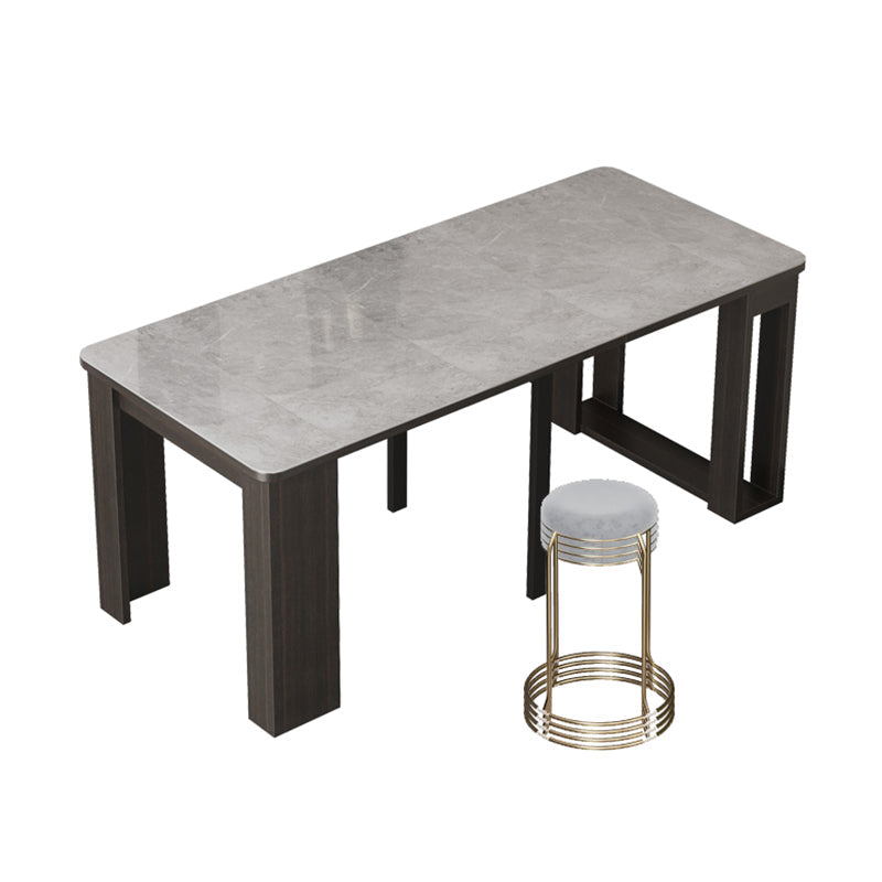 5/7/9 PCs tavolo da dinette a forma di rettangolo contemporaneo con sedia senza braccia