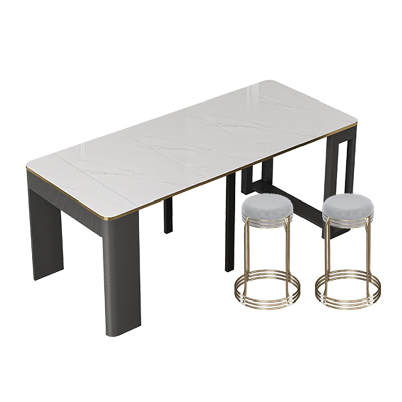 5/7/9 PCs tavolo da dinette a forma di rettangolo contemporaneo con sedia senza braccia
