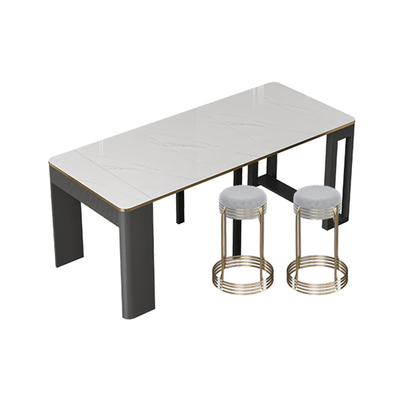 5/7/9 PCs tavolo da dinette a forma di rettangolo contemporaneo con sedia senza braccia