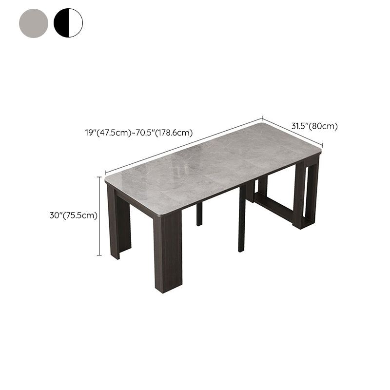 5/7/9 PCs tavolo da dinette a forma di rettangolo contemporaneo con sedia senza braccia