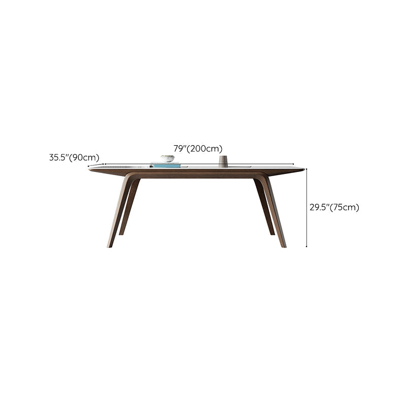 5/7 PCs zeitgenössischer Steinrechteck -Formtisch mit gepolsterter Stuhl