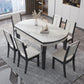 Modern Style Stone Set of 7 Round Shape Dining Furniture Set
