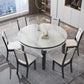 Modern Style Stone Set of 7 Round Shape Dining Furniture Set