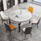 Modern Style Stone Set of 7 Round Shape Dining Furniture Set