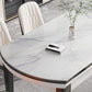 Modern Style Stone Set of 7 Round Shape Dining Furniture Set
