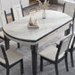 Modern Style Stone Set of 7 Round Shape Dining Furniture Set