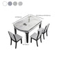 Modern Style Stone Set of 7 Round Shape Dining Furniture Set