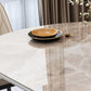 5/7 Pcs Contemporary Stone Round Shape Dinette Table with Upholstered Chair Clearhalo 'Dining Room Sets' 'Dining Tables & Seating' 'dining_room_set' 'furn' 'furn_dining_room_set' 'Furniture' 'Kitchen & Dining Furniture' 7659192