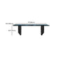 Contemporary Style Rectangle Marble Dinner Table with Double Pedestal