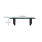 Contemporary Style Rectangle Marble Dinner Table with Double Pedestal