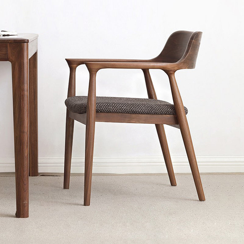 Modern Armrest Backrest Cushion Chair with Wood Legs for Dining Room Clearhalo 'Dining Chairs' 'Dining Tables & Seating' 'dining_chair' 'furn' 'furn_dining_chair' 'Furniture' 'Kitchen & Dining Furniture' 7659289