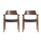 Modern Armrest Backrest Cushion Chair with Wood Legs for Dining Room Solid Wood PU（Polyurethane） 2 Piece Set Clearhalo 'Dining Chairs' 'Dining Tables & Seating' 'dining_chair' 'furn' 'furn_dining_chair' 'Furniture' 'Kitchen & Dining Furniture' 7659291