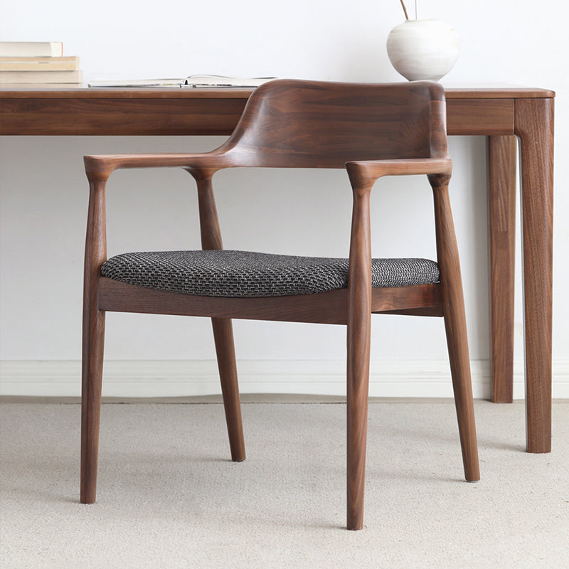 Modern Armrest Backrest Cushion Chair with Wood Legs for Dining Room Clearhalo 'Dining Chairs' 'Dining Tables & Seating' 'dining_chair' 'furn' 'furn_dining_chair' 'Furniture' 'Kitchen & Dining Furniture' 7659292