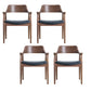 Modern Armrest Backrest Cushion Chair with Wood Legs for Dining Room Solid Wood PU（Polyurethane） 4 Piece Set Clearhalo 'Dining Chairs' 'Dining Tables & Seating' 'dining_chair' 'furn' 'furn_dining_chair' 'Furniture' 'Kitchen & Dining Furniture' 7659293