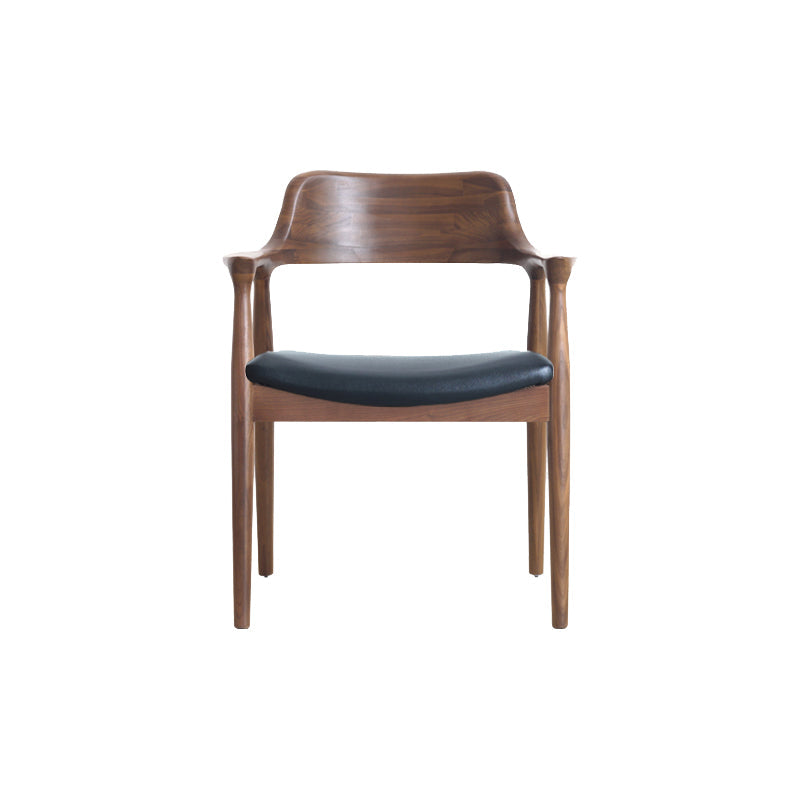 Modern Armrest Backrest Cushion Chair with Wood Legs for Dining Room Clearhalo 'Dining Chairs' 'Dining Tables & Seating' 'dining_chair' 'furn' 'furn_dining_chair' 'Furniture' 'Kitchen & Dining Furniture' 7659297