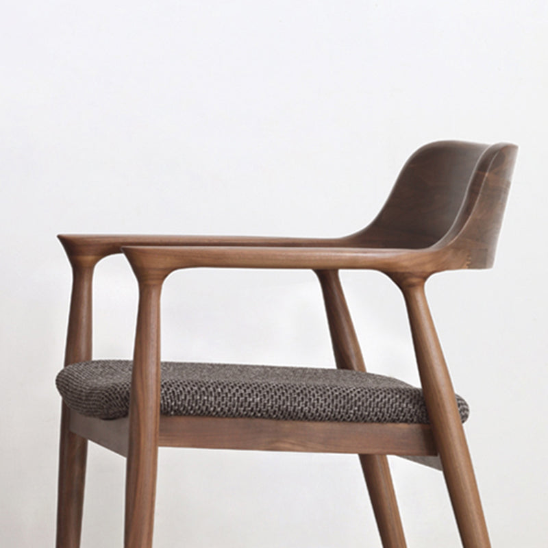 Modern Armrest Backrest Cushion Chair with Wood Legs for Dining Room Clearhalo 'Dining Chairs' 'Dining Tables & Seating' 'dining_chair' 'furn' 'furn_dining_chair' 'Furniture' 'Kitchen & Dining Furniture' 7659299