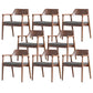 Modern Armrest Backrest Cushion Chair with Wood Legs for Dining Room Solid Wood Cotton and Linen 8 Piece Set Clearhalo 'Dining Chairs' 'Dining Tables & Seating' 'dining_chair' 'furn' 'furn_dining_chair' 'Furniture' 'Kitchen & Dining Furniture' 7659304